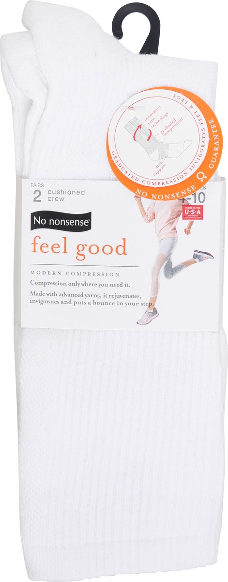 slide 1 of 9, No Nonsense White Crew Comp Sock, 2 ct