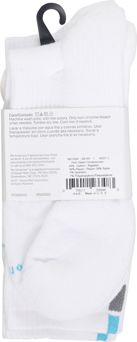 slide 8 of 9, No Nonsense White Crew Comp Sock, 2 ct