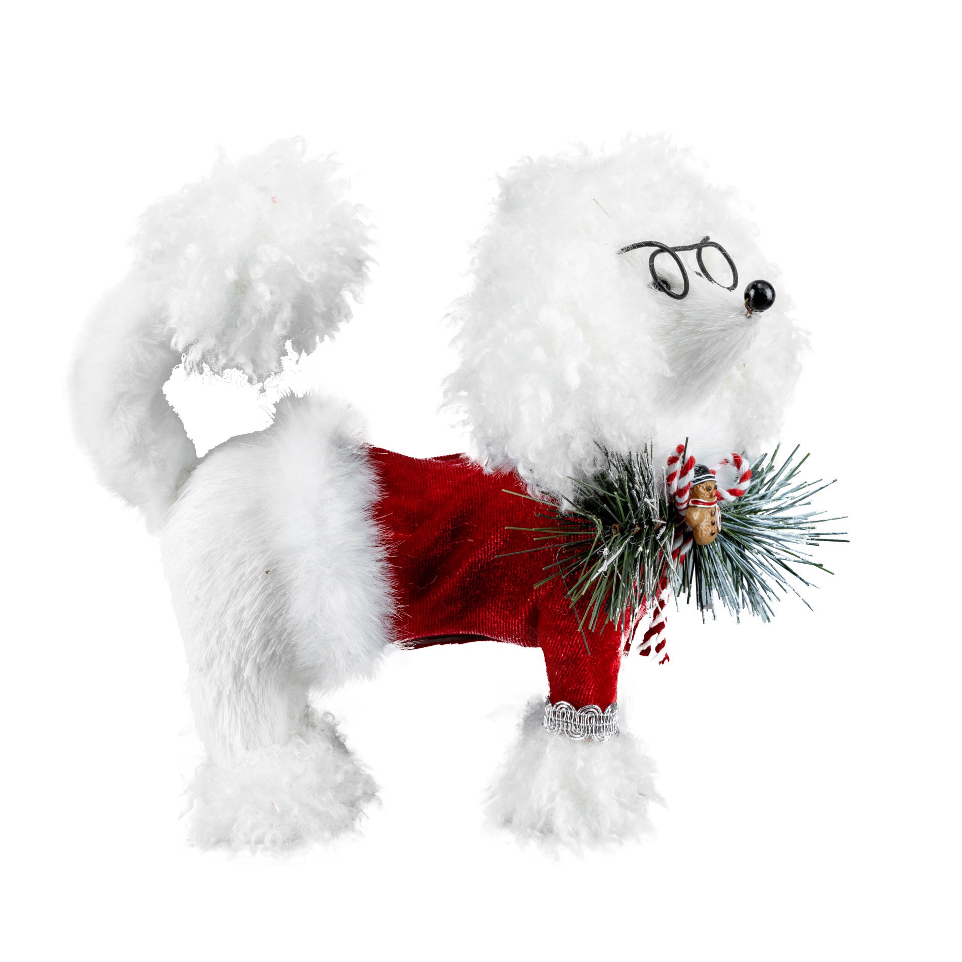 slide 2 of 3, 7" White Poodle In Holiday Sweater Decor By Ashland, 7 in
