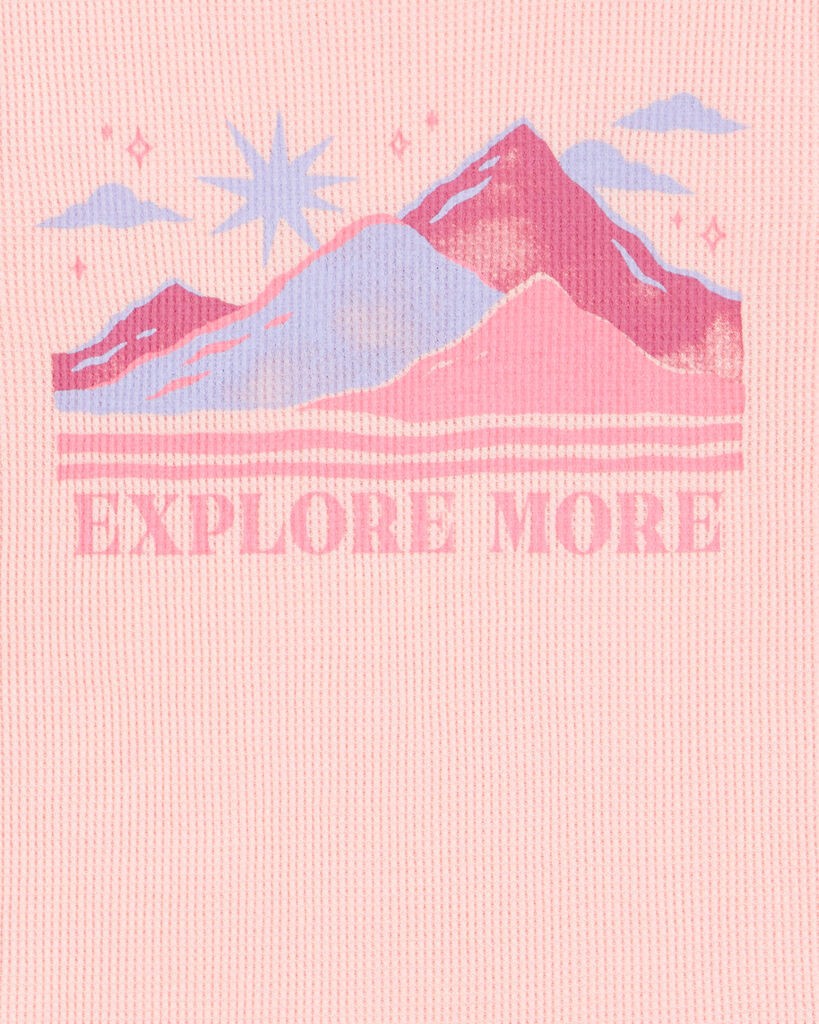 slide 2 of 3, Carter's Kid Waffle Knit Long-Sleeve Thermal Tee - Pink Pink 6-6X, 1 ct