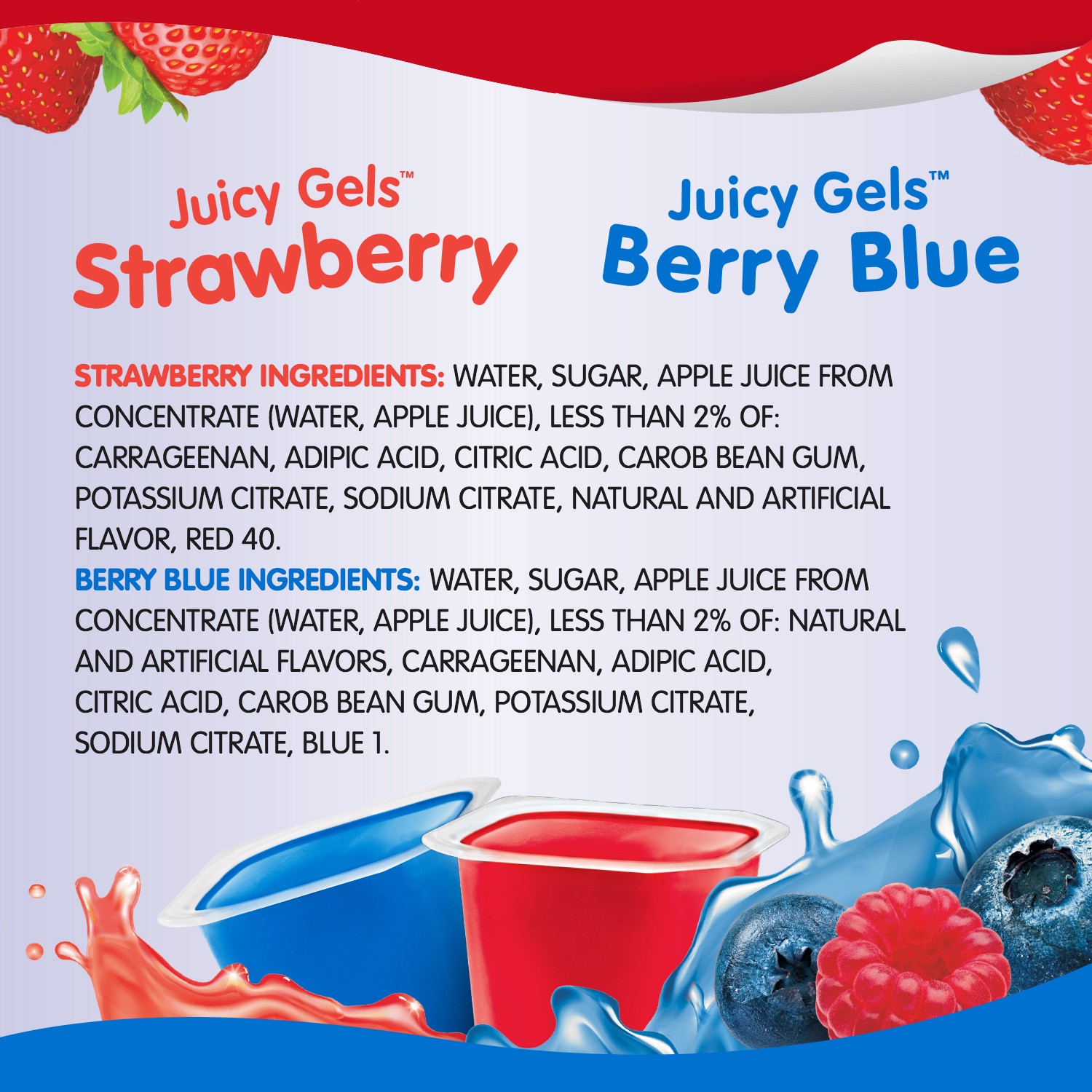 slide 4 of 5, Snack Pack Family Pack Strawberry, Berry Blue Juicy Gels 12 ea, 12 ct