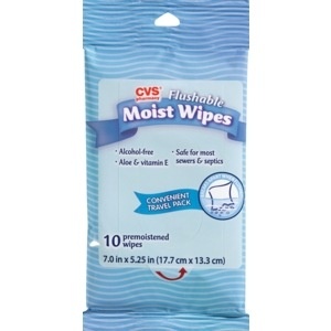 slide 1 of 1, CVS Pharmacy Flushable Moist Wipes, 10 ct