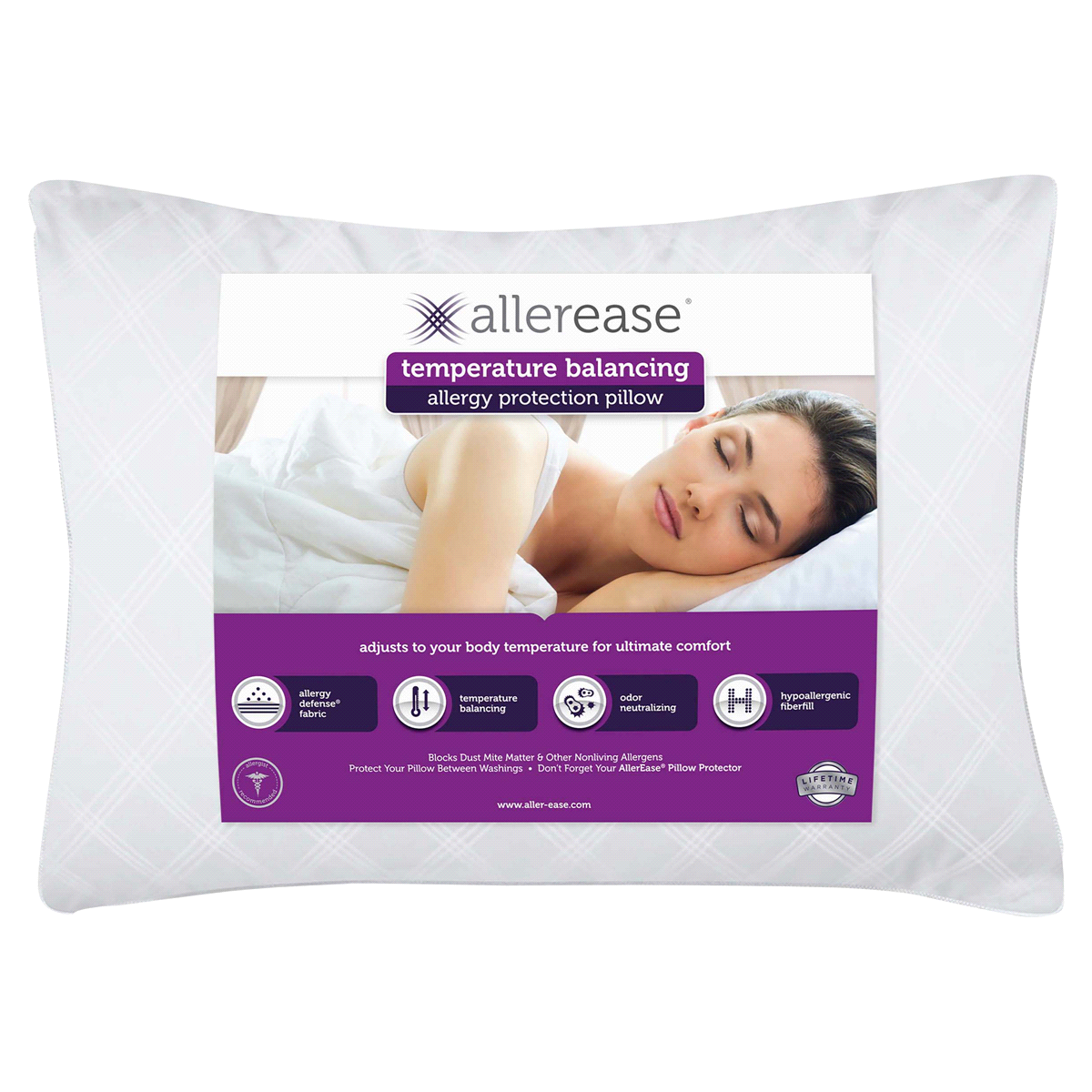 slide 1 of 3, AllerEase Ultimate Protection and Comfort Down Alternative Pillow, Standard/Queen, 1 ct