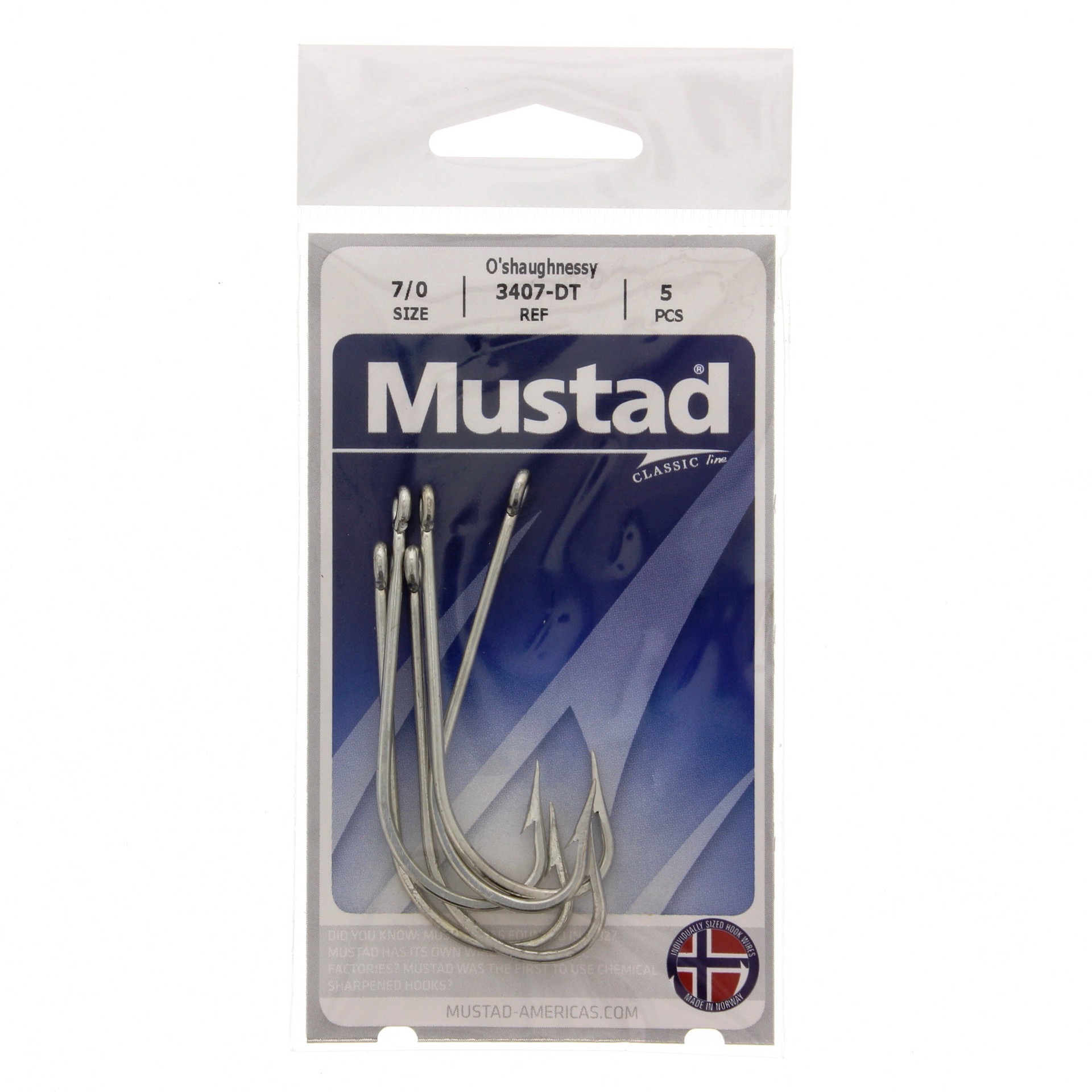 slide 1 of 1, Mustad O'shaughnessy 3407-DT Hooks Size 7/0, 5 ct