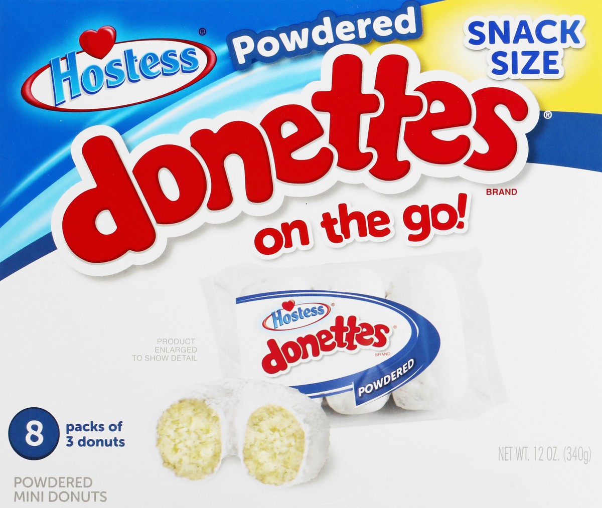 slide 1 of 22, Hostess Donettes Snack Size Powdered Mini Donuts 8 ea, 8 ct