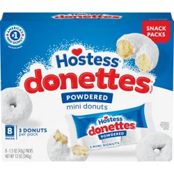 HOSTESS Powdered DONETTES Donuts Snack Pack, 8 Count, 12.0 oz
