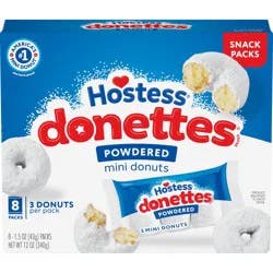 HOSTESS Powdered DONETTES Donuts Snack Pack, 8 Count, 12.0 oz