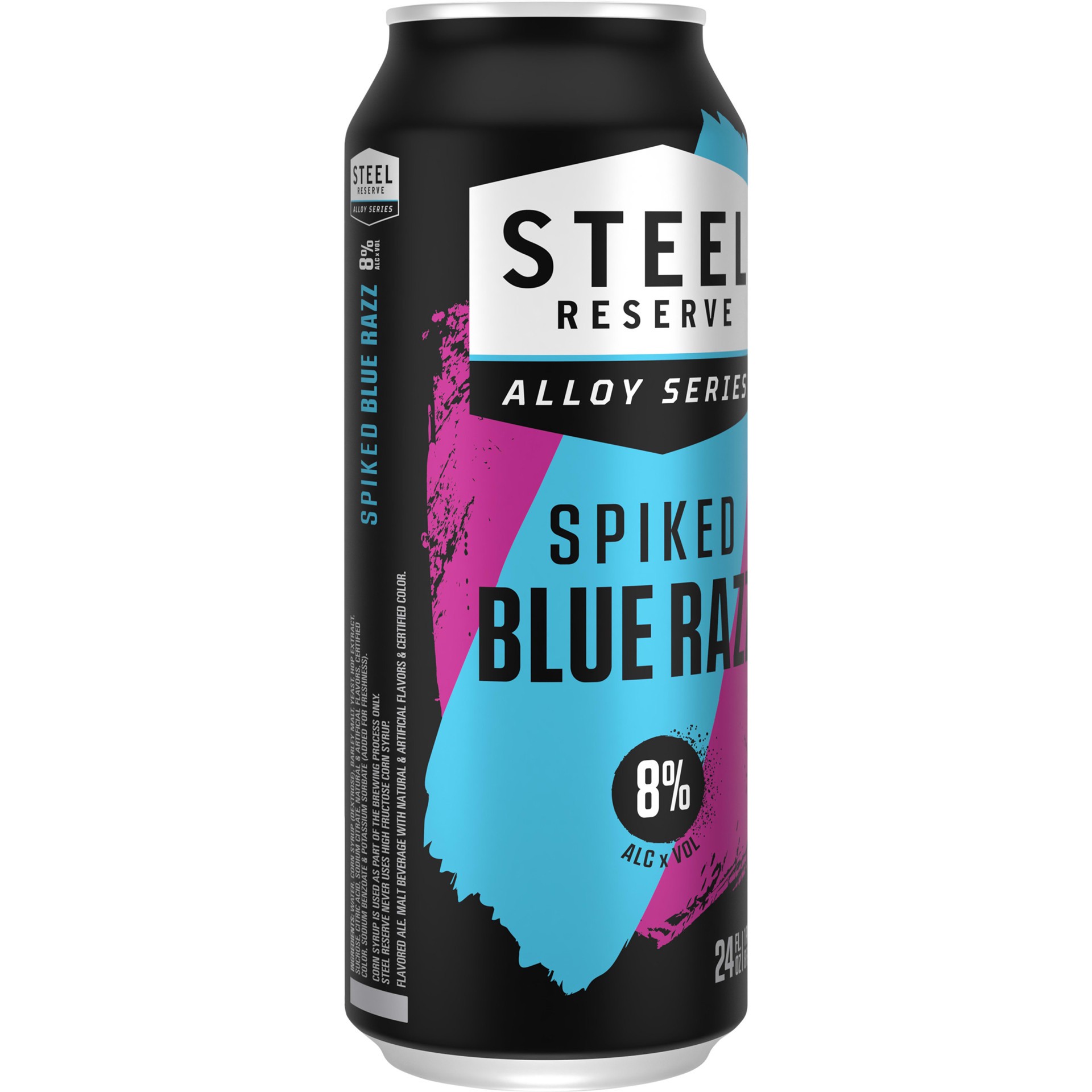 slide 2 of 4, Steel Reserve Alloy Series Spiked Blue Razz Malt Beverage 24 fl oz, 24 oz