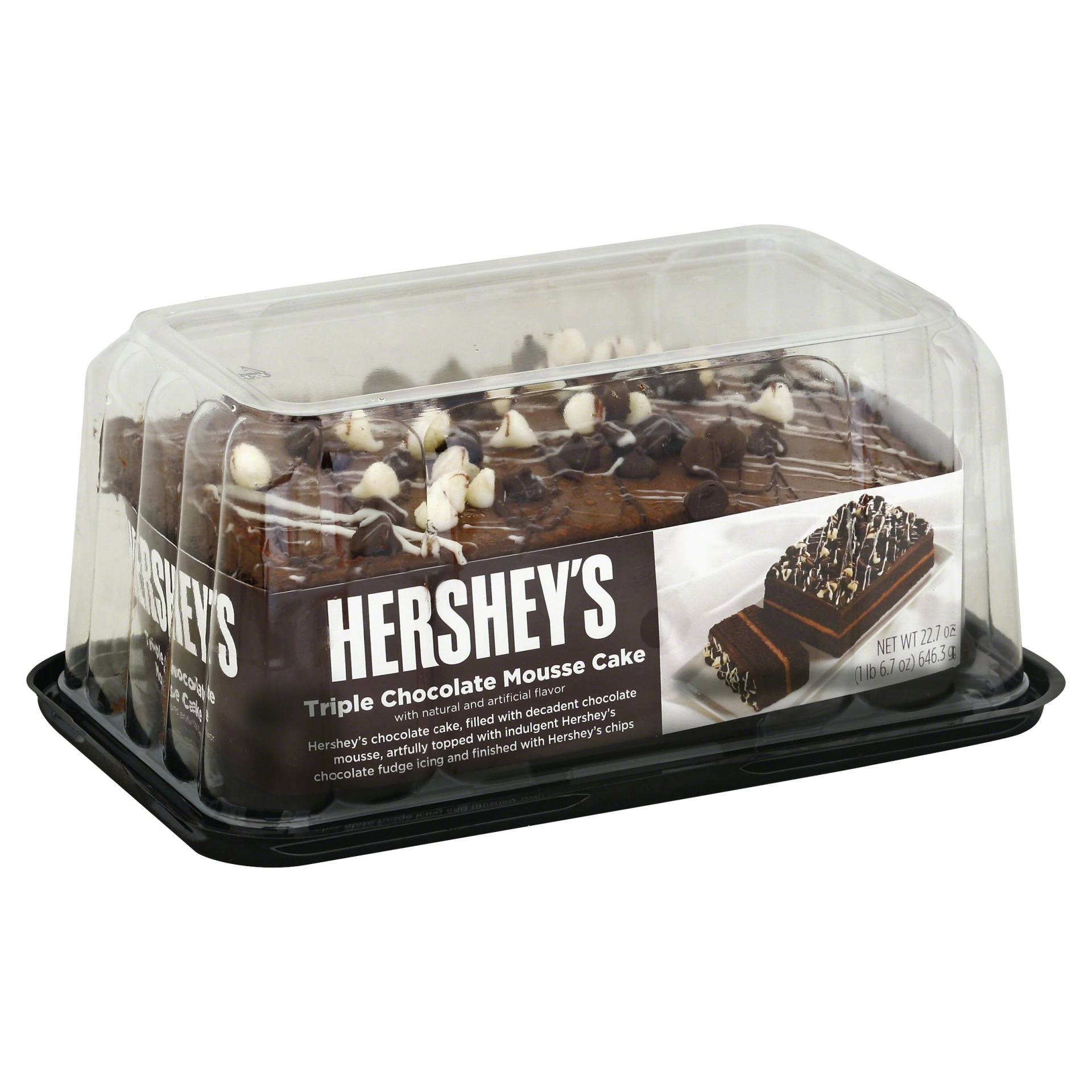 slide 1 of 1, Hershey's Triple Chocolate Mousse Bar Cake, 22.7 oz