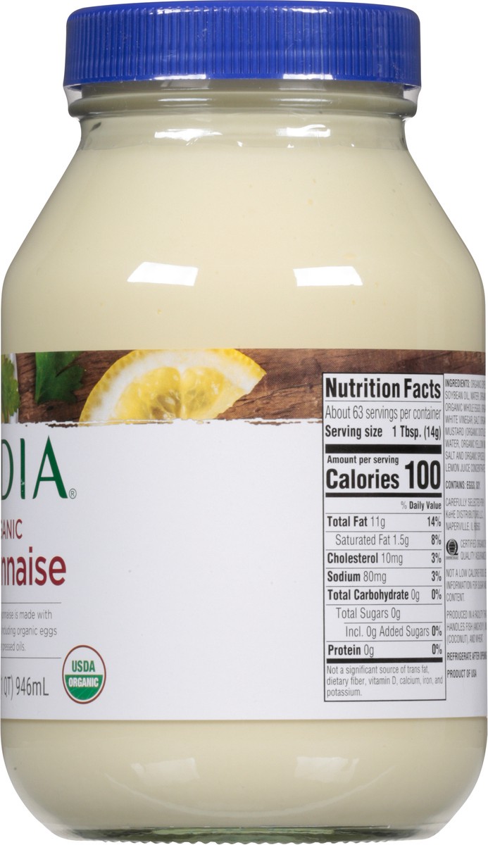 slide 11 of 13, Cadia Organic Mayonnaise 32 fl oz, 32 fl oz