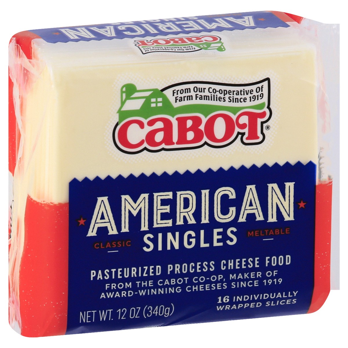 slide 6 of 10, Cabot American Singles Meltable Classic Cheese Slices 16 ea, 16 ct