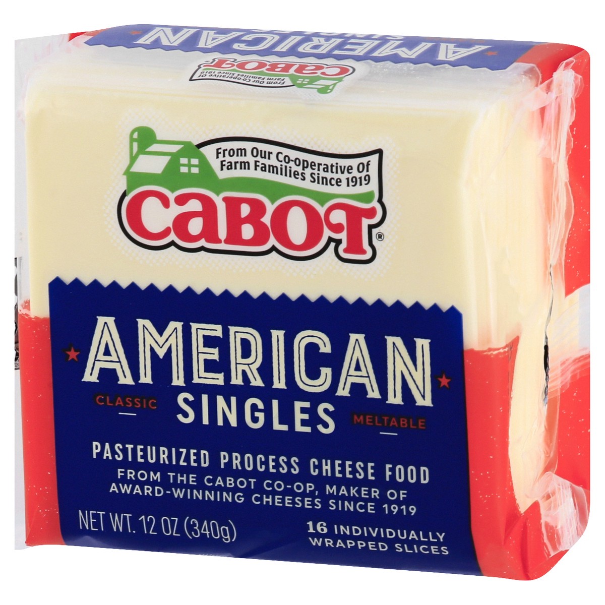 slide 10 of 10, Cabot American Singles Meltable Classic Cheese Slices 16 ea, 16 ct