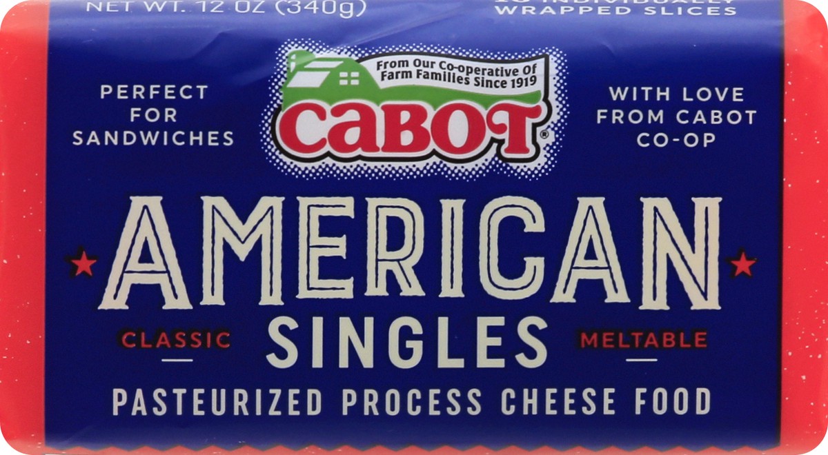 slide 5 of 10, Cabot American Singles Meltable Classic Cheese Slices 16 ea, 16 ct