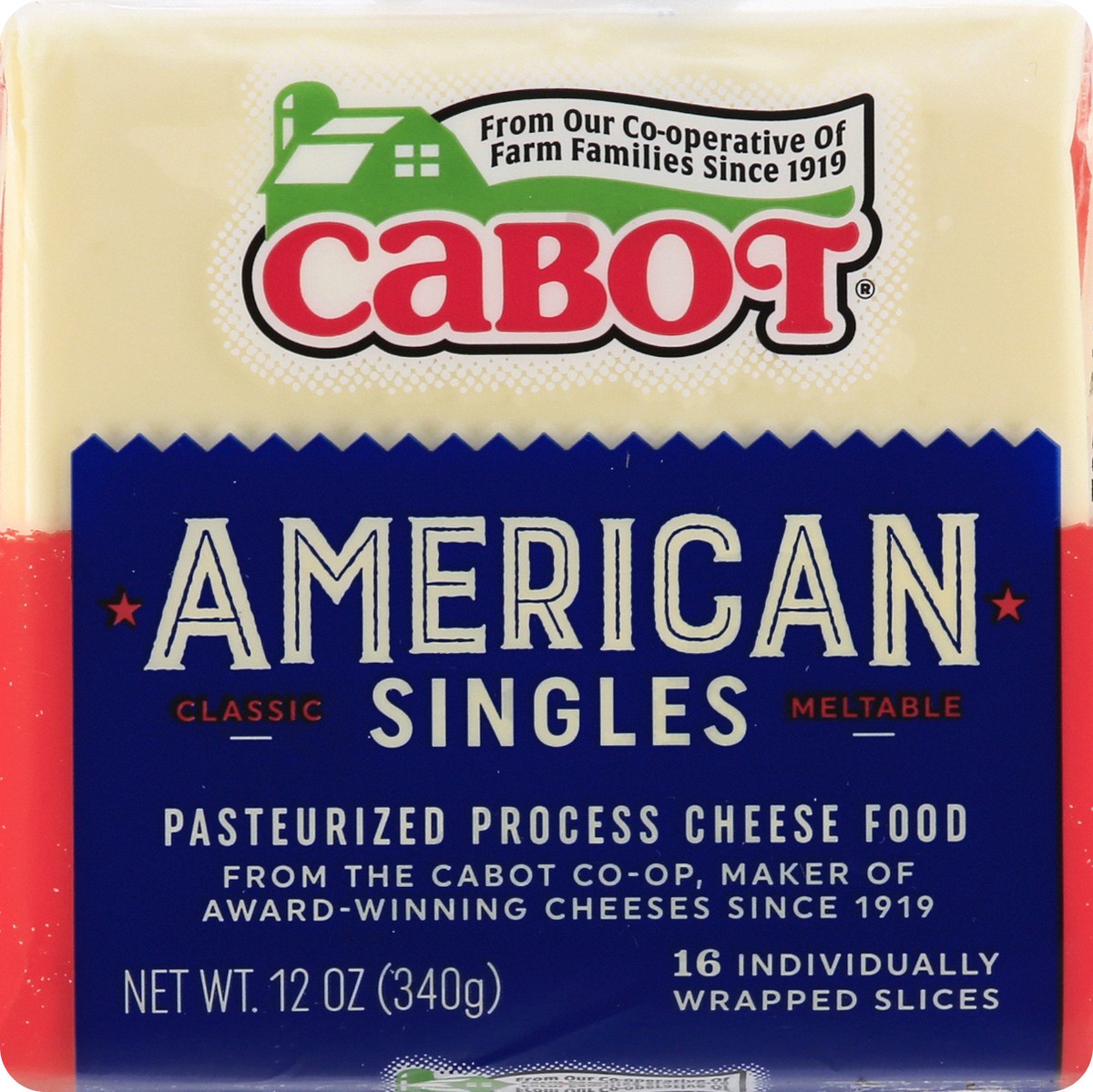 slide 8 of 10, Cabot American Singles Meltable Classic Cheese Slices 16 ea, 16 ct