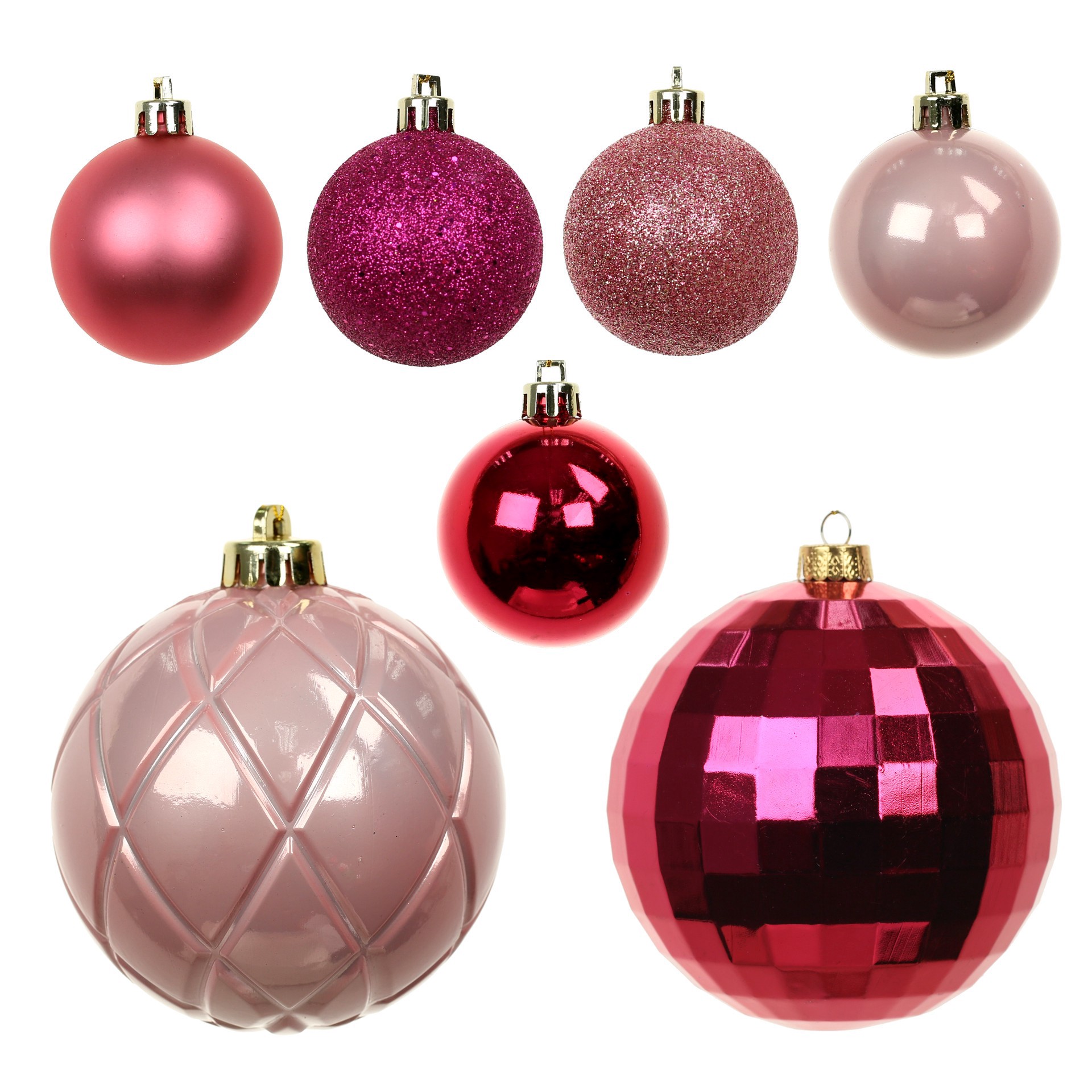 slide 2 of 3, 44 Pack 44mm & 120mm Pink Shatterproof Ball Ornaments By Ashland, 120 mm