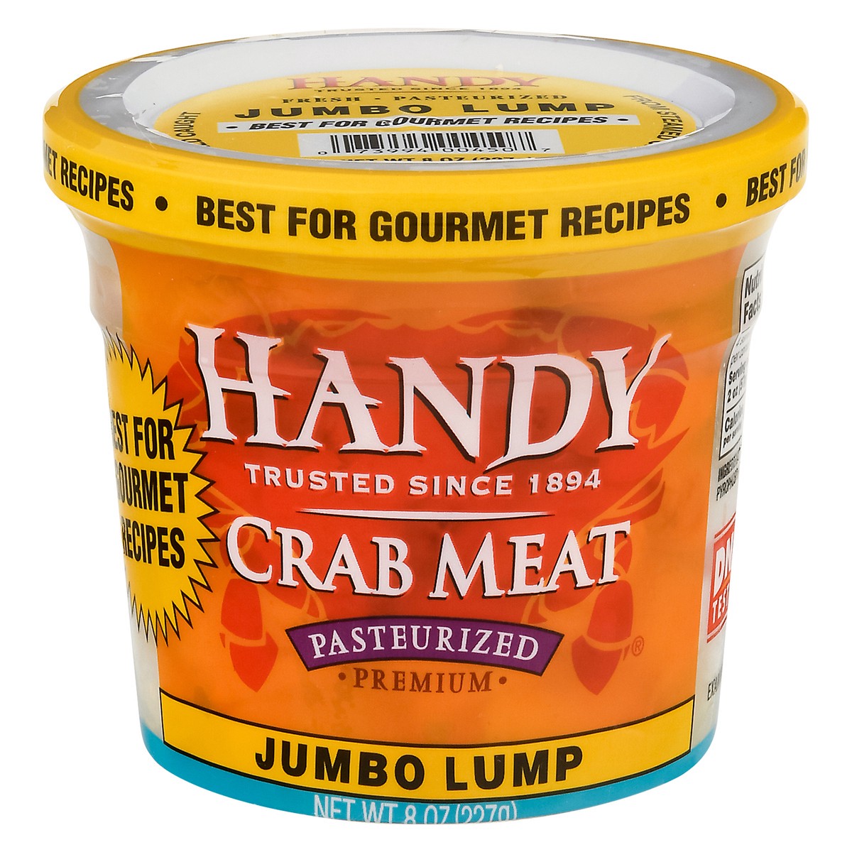 slide 11 of 13, Handy Premium Pasteurized Crab Meat Jumbo Lump 8 oz, 8 oz