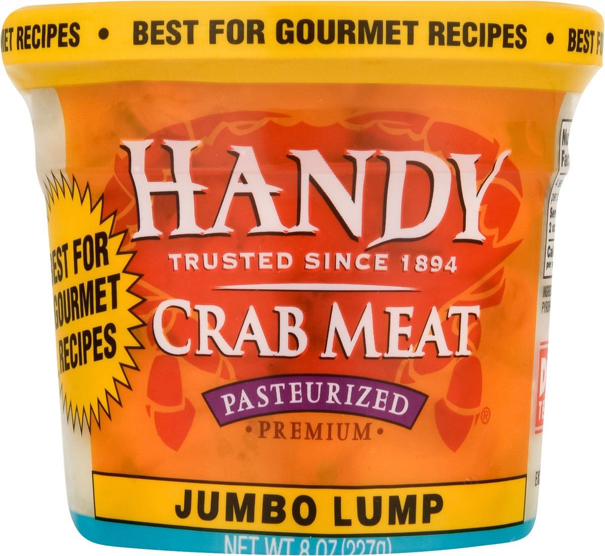 slide 5 of 13, Handy Premium Pasteurized Crab Meat Jumbo Lump 8 oz, 8 oz