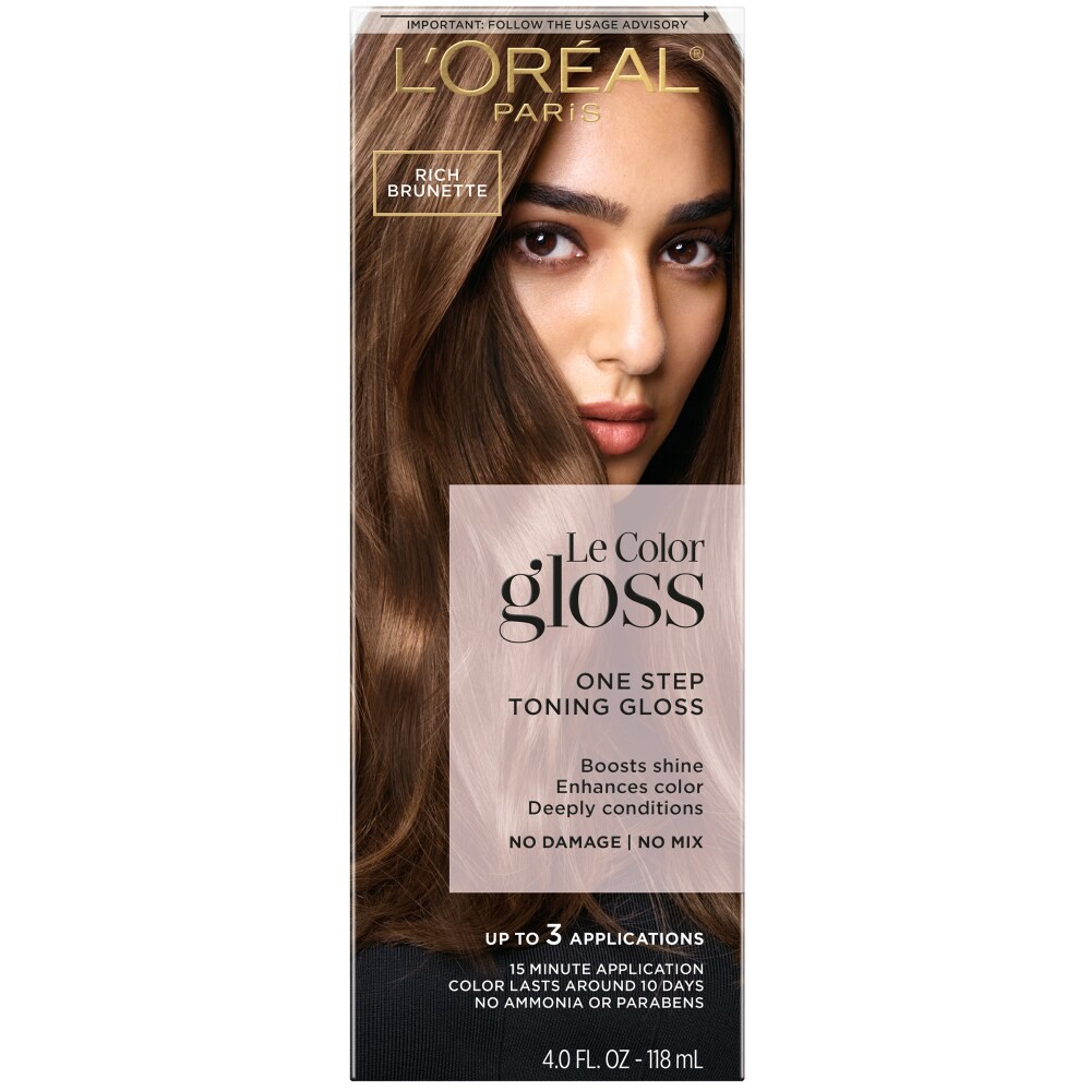 slide 1 of 1, L'Oréal L'Oreal Paris Le Color Gloss One Step In-Shower Toning Gloss, Rich Brunette, 4 oz