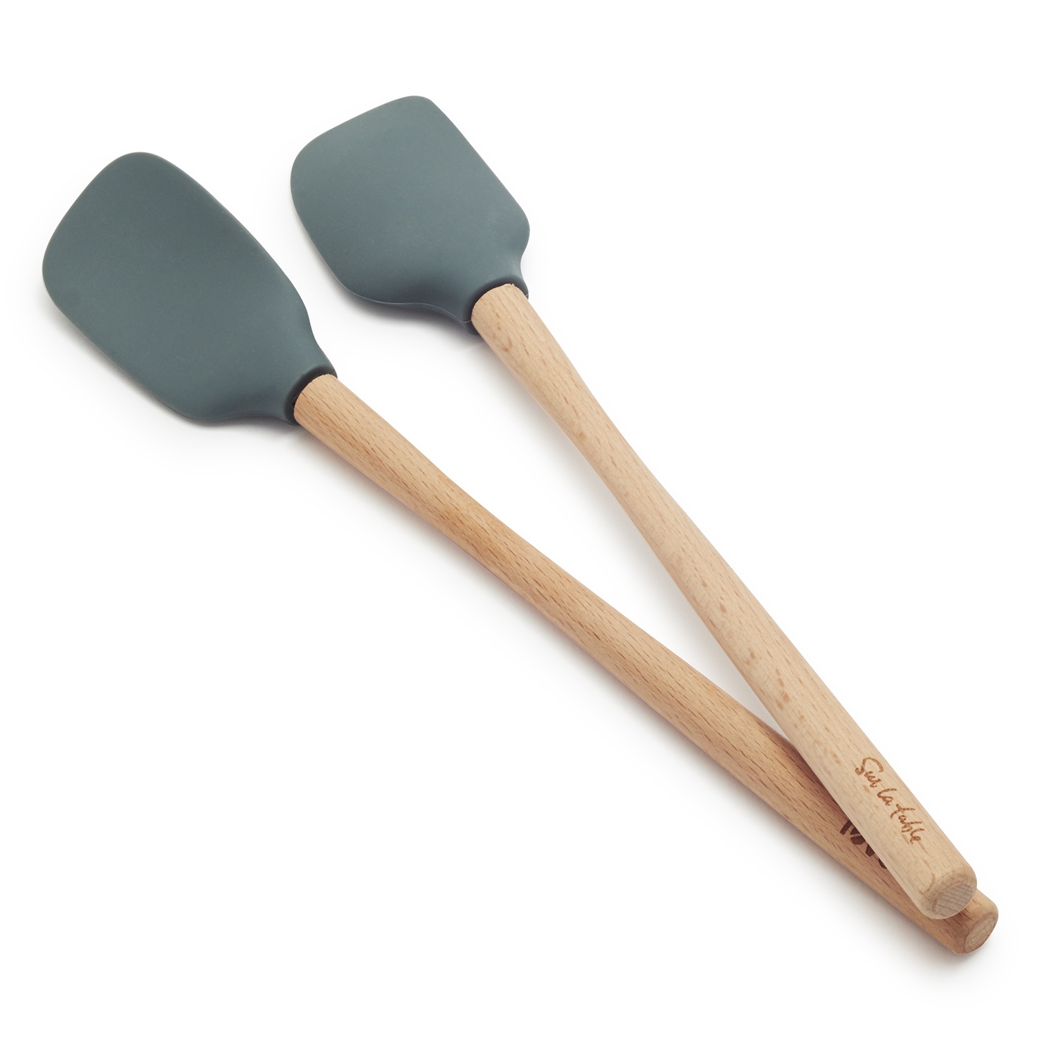 slide 1 of 1, Sur La Table Flex-Core Mini Spatula and Spatula Spoon, Charcoal, 2 ct