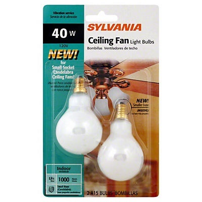 slide 1 of 1, Sylvania White Ceiling Fan 40 Watt Indoor Light Bulbs, 2 ct