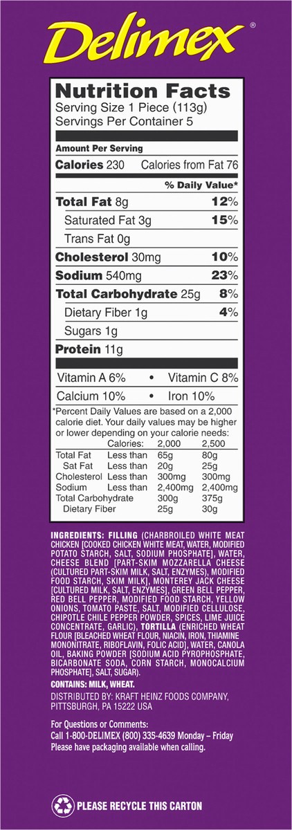 slide 6 of 13, Delimex White Meat Chicken & Cheese Quesadillas Frozen Snacks, 5 ct Box, 5 ct