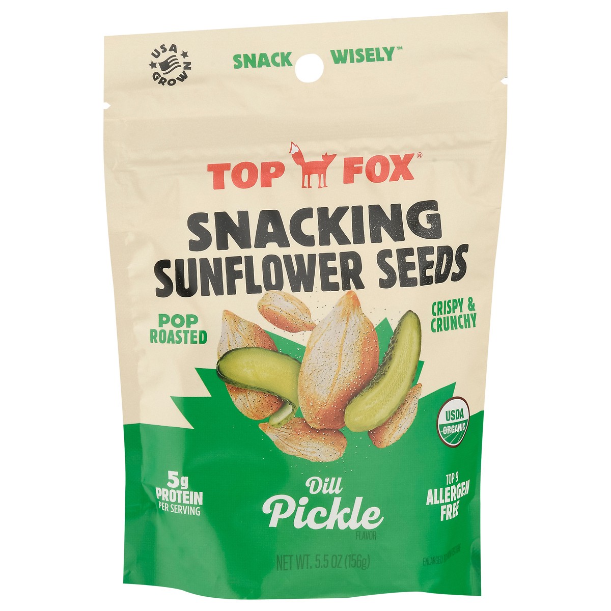 slide 11 of 14, Top Fox Organic Dill Pickle Sunflower Seeds, 5.5 oz