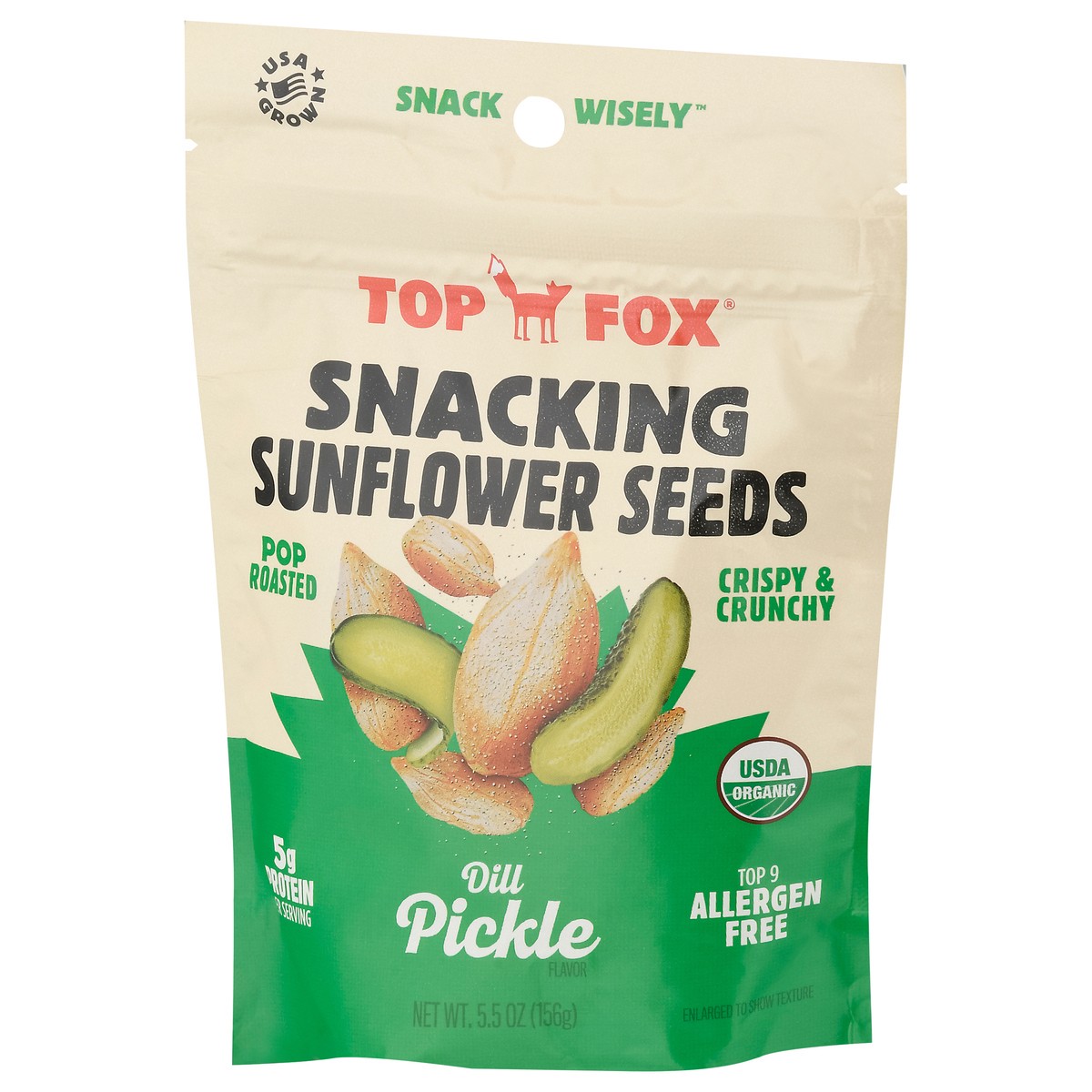 slide 10 of 14, Top Fox Organic Dill Pickle Sunflower Seeds, 5.5 oz