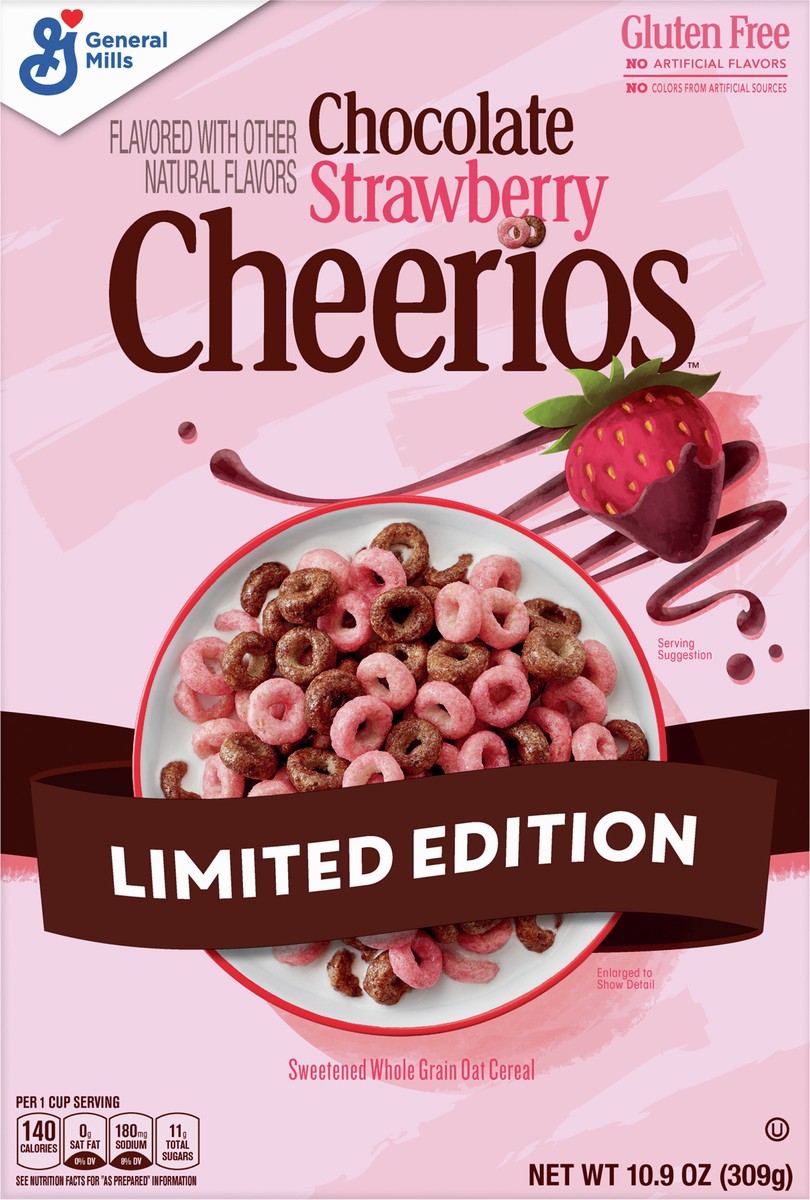 slide 6 of 9, Cheerios Chocolate Strawberry Cheerios Valentine''s Day Breakfast Cereal, 10.9 OZ , 10.9 oz