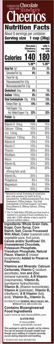 slide 8 of 9, Cheerios Chocolate Strawberry Cheerios Valentine''s Day Breakfast Cereal, 10.9 OZ , 10.9 oz