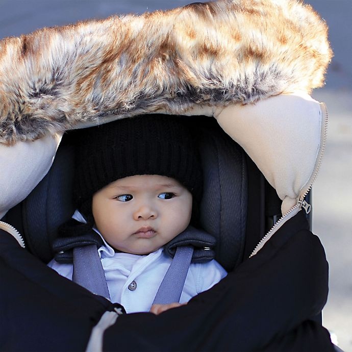 slide 2 of 9, 7AM Enfant Car Seat Cocoon Cover with Micro Fleece Lining - Black Faux Fur, 1 ct