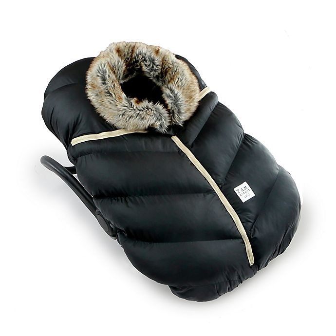 slide 5 of 9, 7AM Enfant Car Seat Cocoon Cover with Micro Fleece Lining - Black Faux Fur, 1 ct
