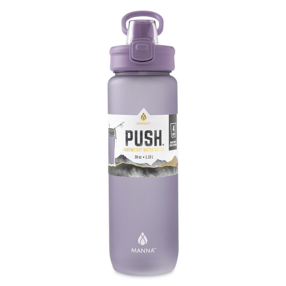 slide 3 of 4, Manna Push Plastic Bottle Purple, 39 oz