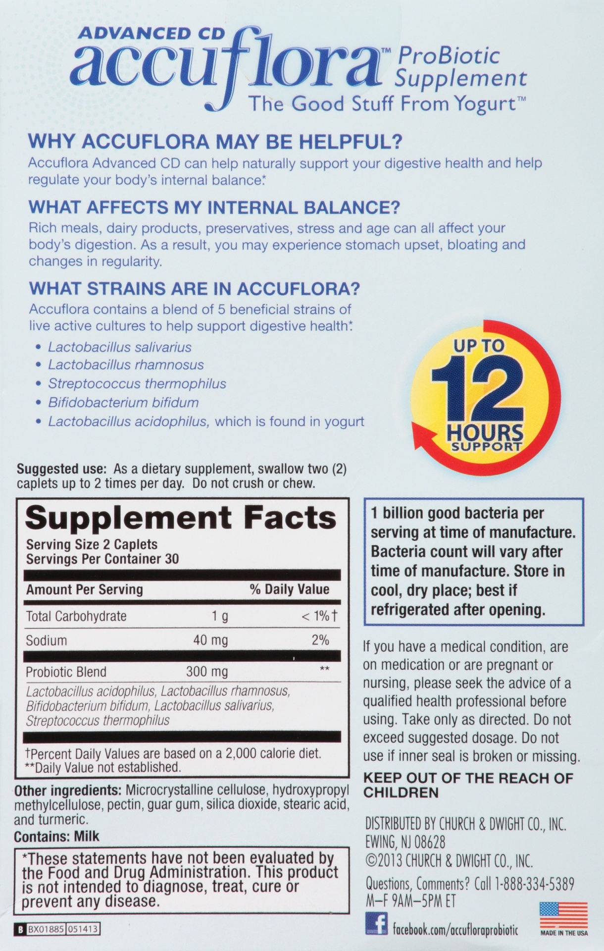 slide 6 of 6, Accuflora Probiotic Dietary Supplement Caplets, 60 ct