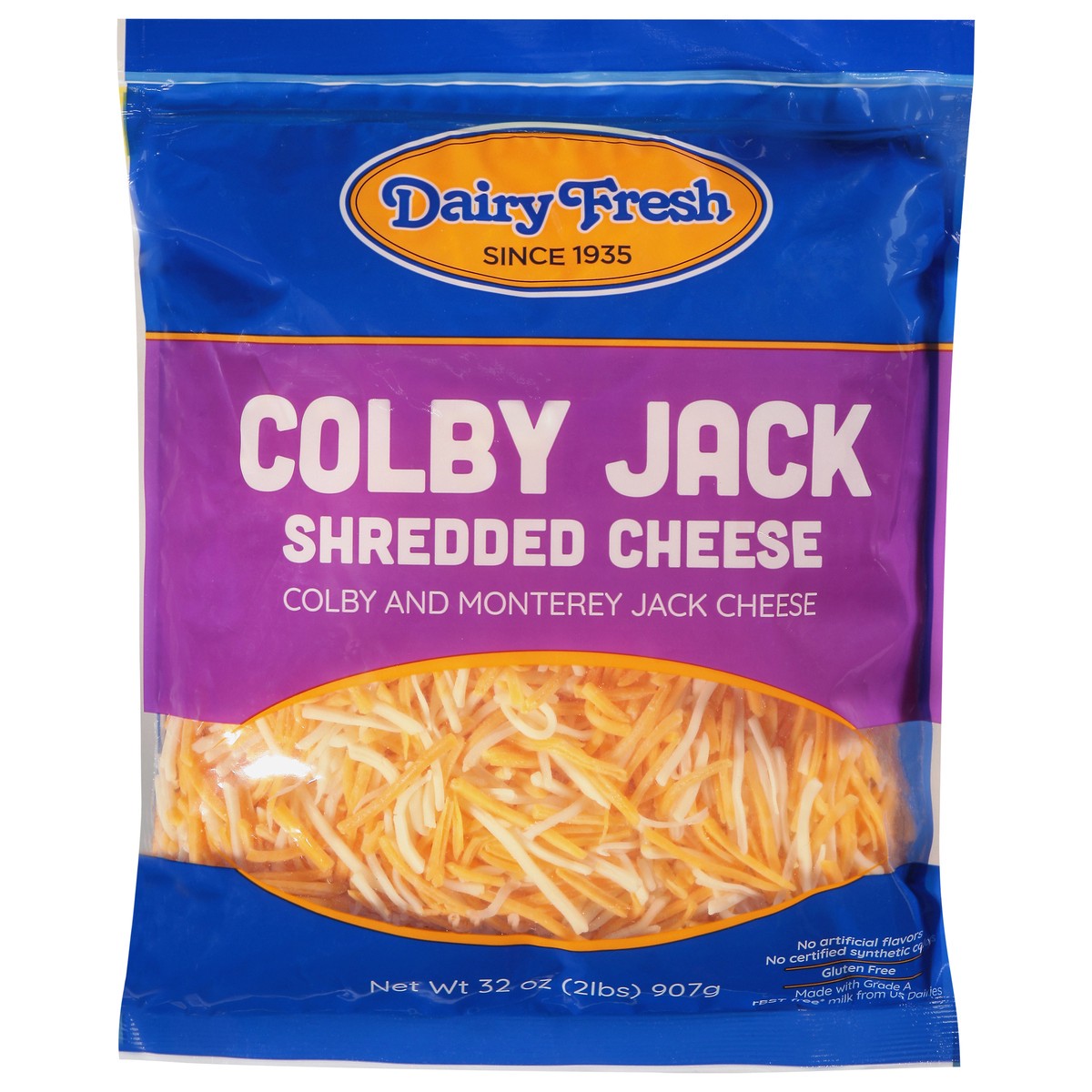 slide 1 of 9, Dairy Fresh Colby Jack Shredded Cheese 32 oz, 32 oz