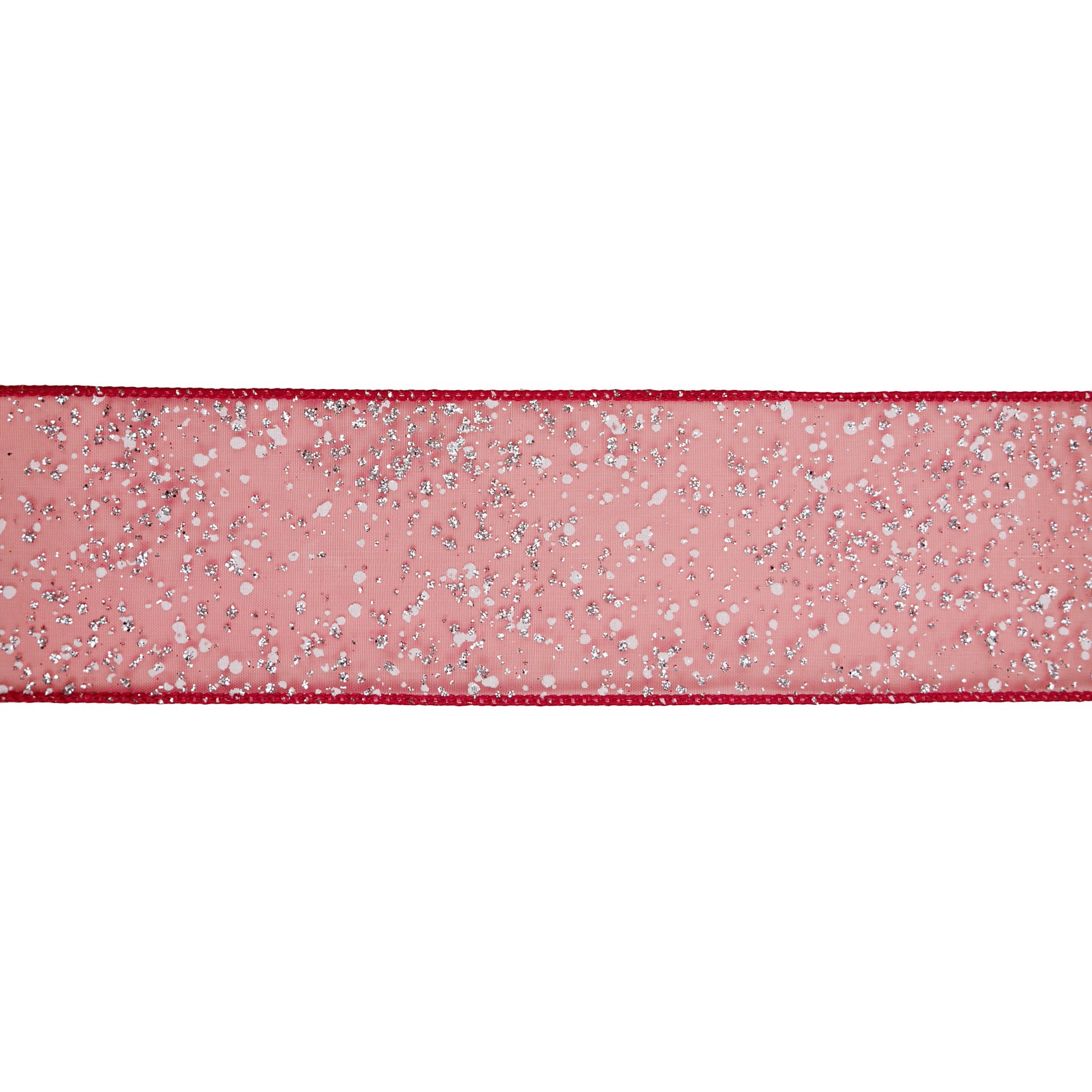 slide 2 of 3, 2.5" X 20ft. Red Sugar Sheer Wired Ribbon By Celebrate It, 2.5 in x 20 ft