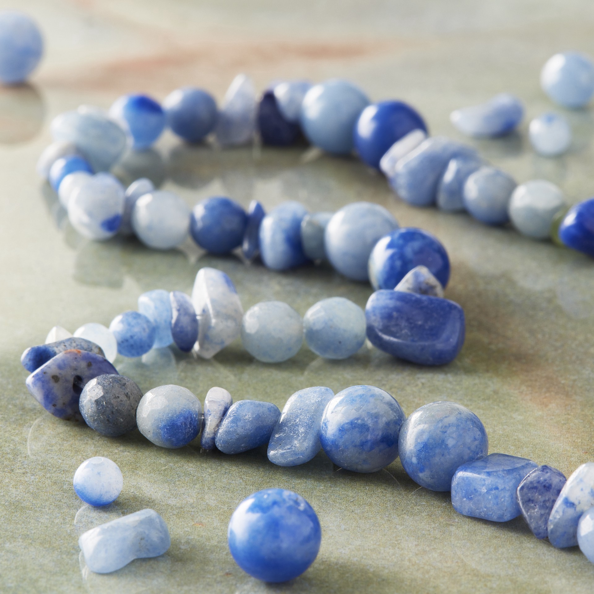slide 2 of 3, Dark Blue Aventurine Beads Value Pack By Bead Landing, 28 in