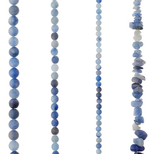 slide 1 of 3, Dark Blue Aventurine Beads Value Pack By Bead Landing, 28 in