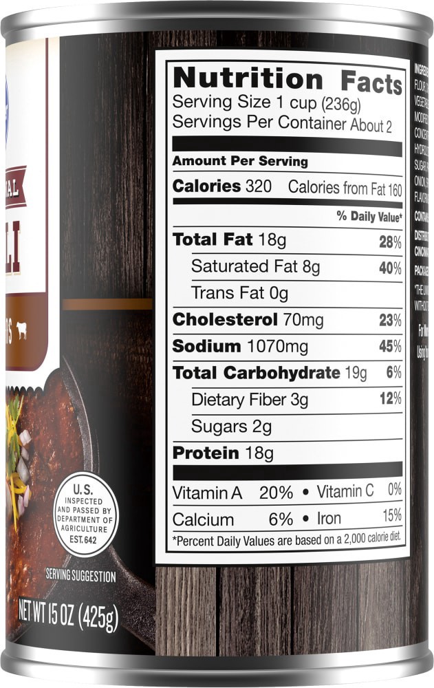 slide 3 of 4, Kroger Chili No Beans, 15 oz