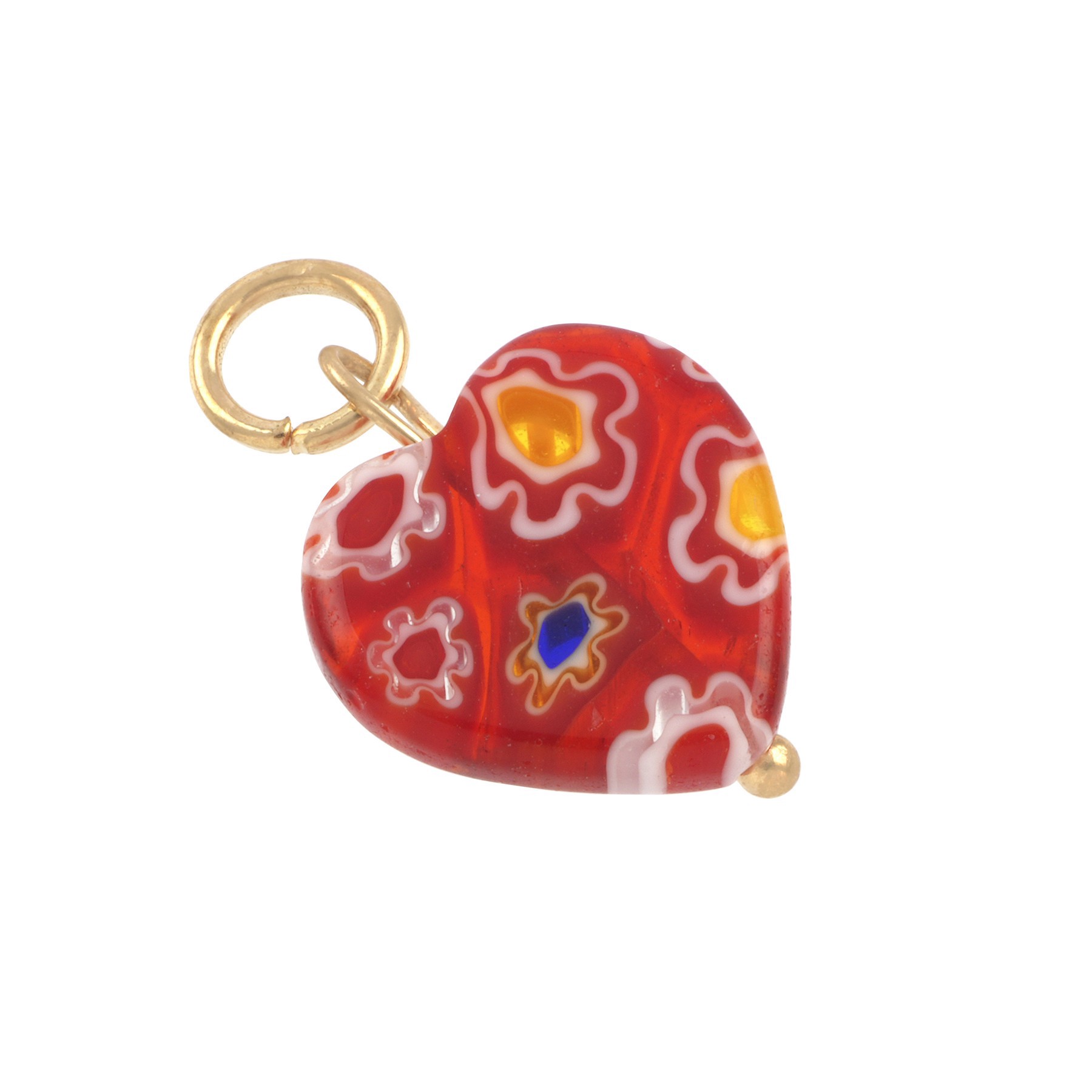 slide 3 of 3, Millefiori Glass Heart Charms By Bead Landing­, 13 mm