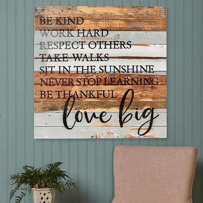 slide 2 of 2, Sweet Bird & Co. Be Kind'' Reclaimed Wood Wall Art - Natural'', 30 in x 3 in