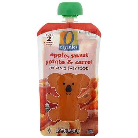 slide 1 of 1, O Organics Organic Baby Food Stage 2 Apple Sweet Potato & Carrot, 4 oz