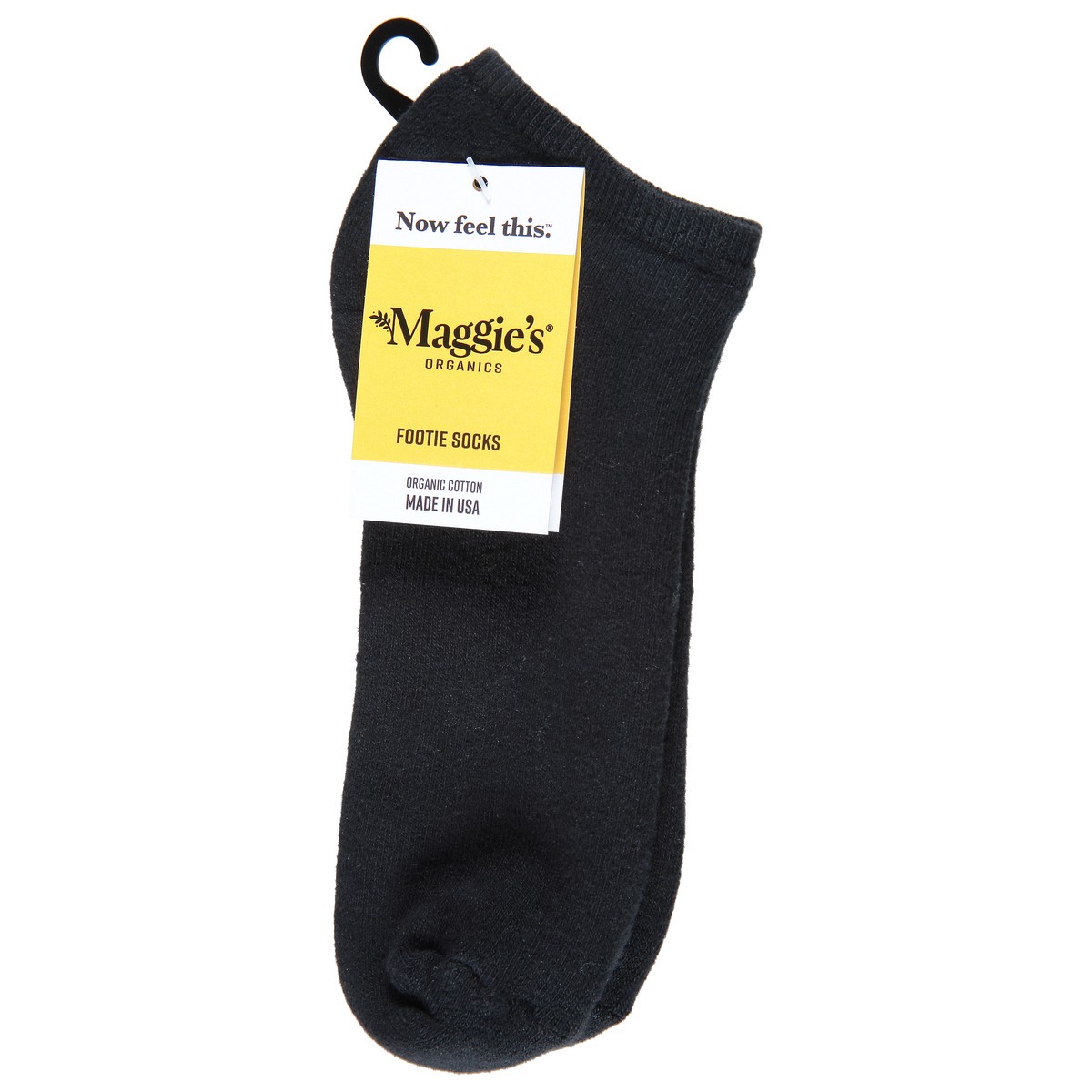 slide 3 of 9, Maggie's Organics Medium Black Footie Socks Medium 1 ea, 