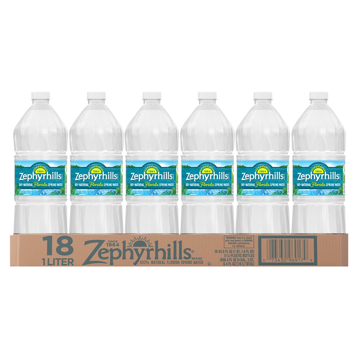 slide 5 of 5, ZEPHYRHILLS Brand 100% Natural Spring Water, 33.8-ounce plastic bottles (Pack of 18), 18 ct