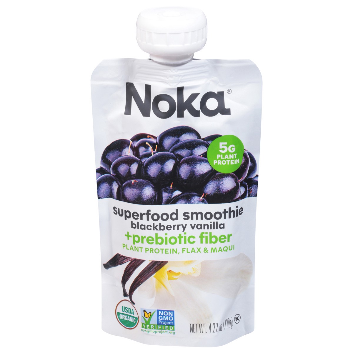 slide 1 of 6, NOKA Blackbery Vanilla Superfood Smoothie + Prebiotic Fiber, 4.22 oz