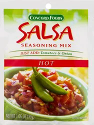 Concord Foods Salsa Hot Seasoning Mix 1.06 oz