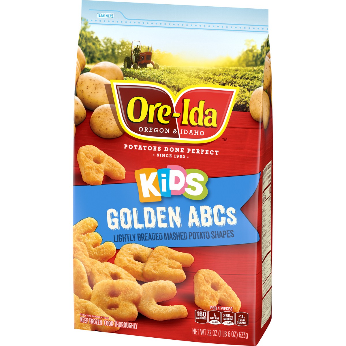 slide 7 of 13, Ore-Ida Kids Golden ABCs Mashed Potato French Fry Shapes, 22 oz Bag, 22 oz