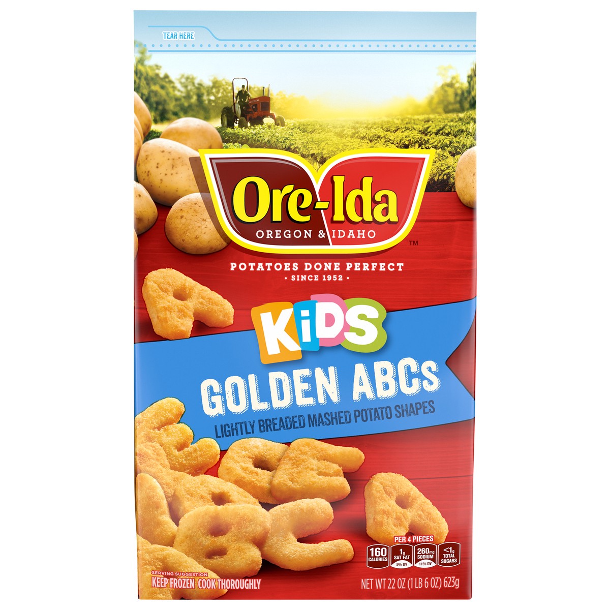 slide 6 of 13, Ore-Ida Kids Golden ABCs Mashed Potato French Fry Shapes, 22 oz Bag, 22 oz