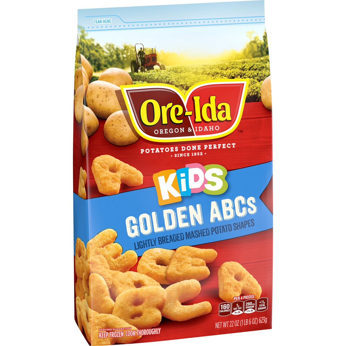 slide 12 of 13, Ore-Ida Kids Golden ABCs Mashed Potato French Fry Shapes, 22 oz Bag, 22 oz