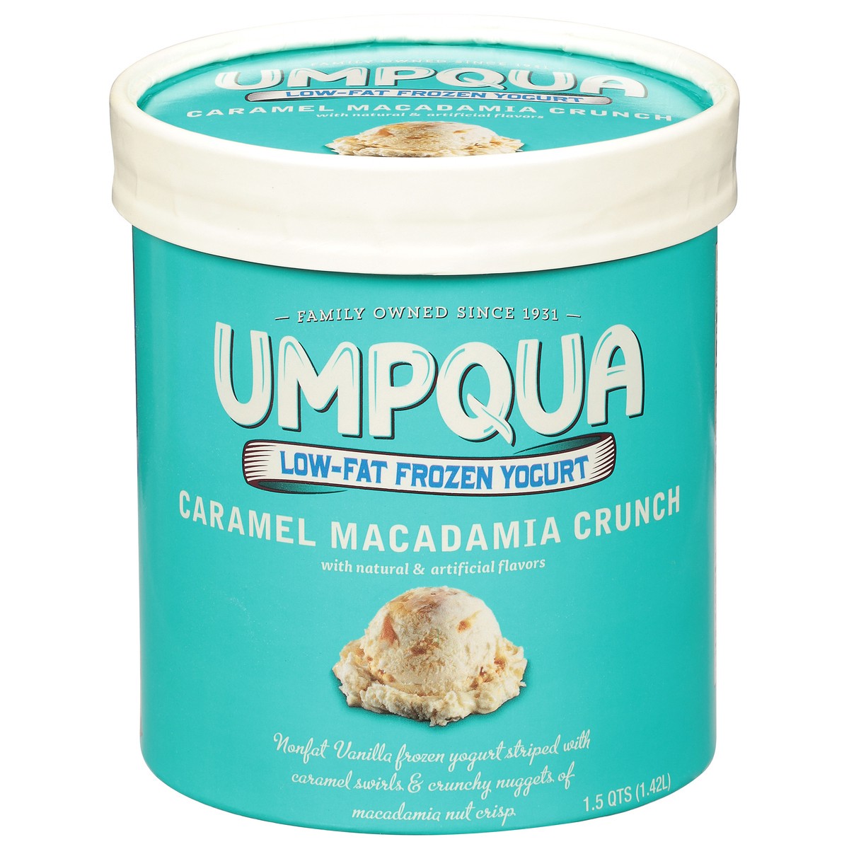 slide 1 of 1, Umpqua Caramel Macadamia Frozen Yogurt Crunch, 1.75 qt