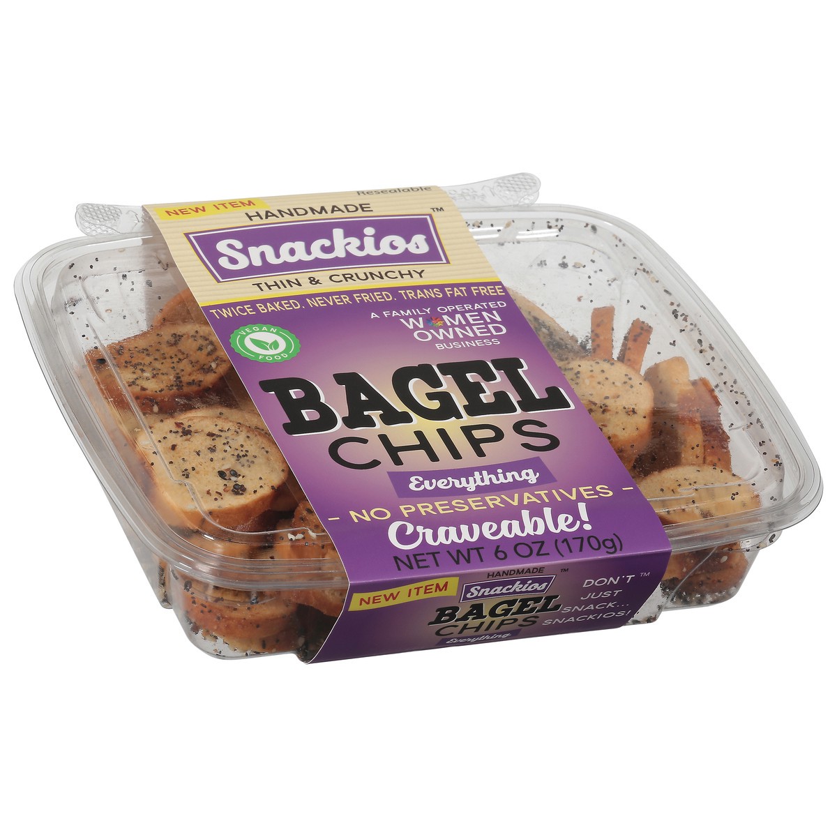 slide 2 of 13, Snackios Craveable Thin & Crunchy Everything Bagel Chips 6 oz, 6 oz